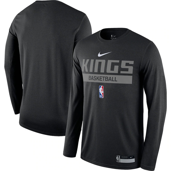 Men's Sacramento Kings Black 2022/23 Legend On-Court Practice Performance Long Sleeve T-Shirt
